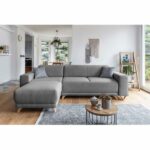 BOBOCHIC BELLA – Canapé d’angle réversible 4 places, convertible avec coffre – Gris