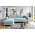 BOBOCHIC BELLA – Canapé d’angle réversible 4 places, convertible avec coffre – Vert