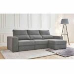 CESAR – Canapé d’angle réversible 4 places, convertible avec coffre – Gris