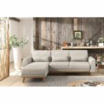 LISA DESIGN VERA – Canapé Scandinave d’angle réversible 4 places, convertible – Beige