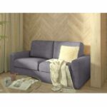 SAMIA – Canapé droit 3 places convertible – Anthracite