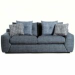 WILLEM – Canapé droit fixe 2 places – Bleu foncé