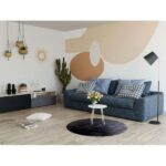 WILLEM – Canapé droit fixe 3 places – Bleu foncé