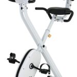 sportplus+ | Modèle 2022 | Vélo d'exercice pliable, vélo de fitness pliable avec dossier, mesure de la fréquence cardiaque, programmes d'entraînement, 24 niveaux de résistance, silencieux et sans entretien.