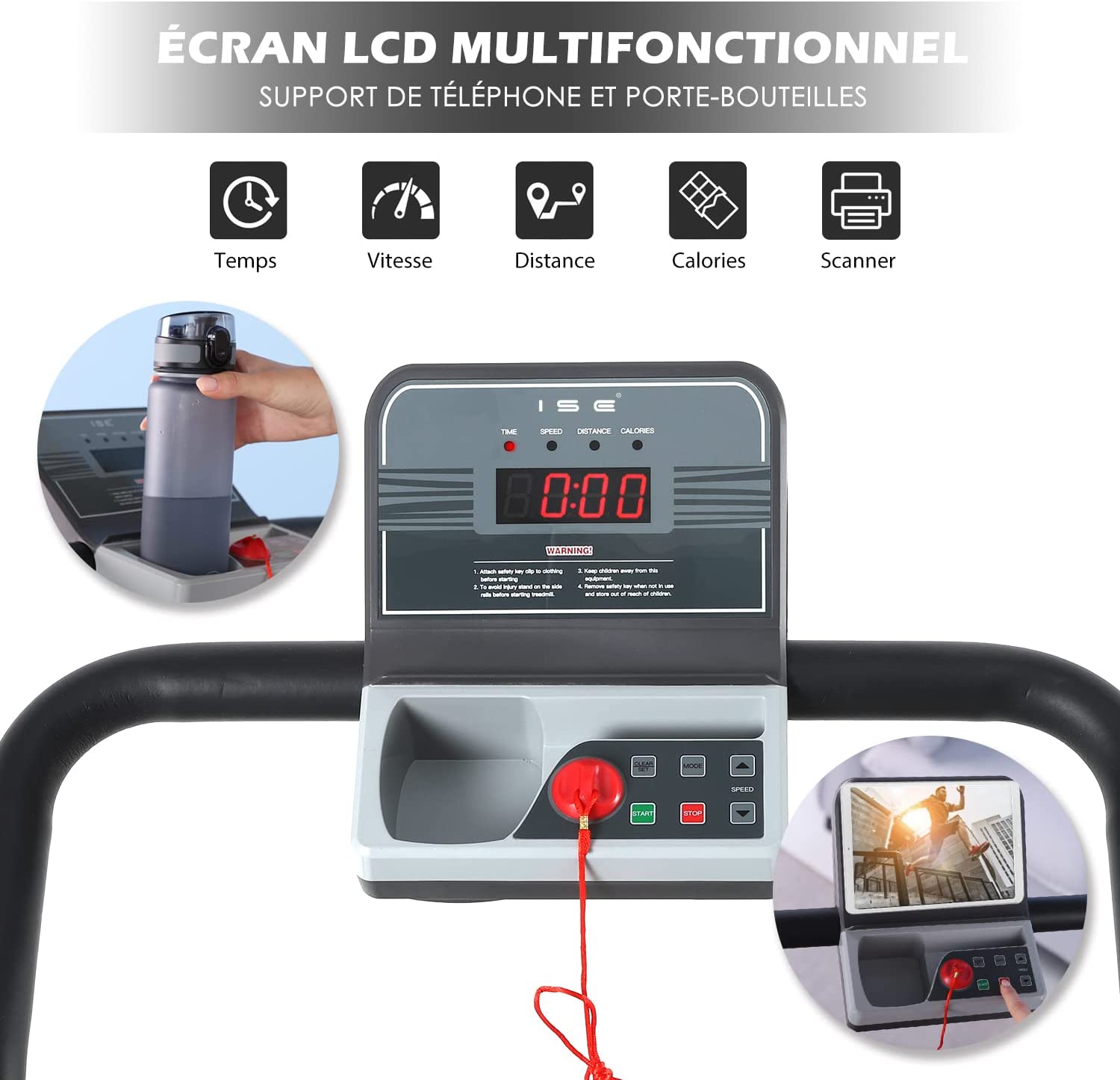 Tapis De Marche Pliable Copant - 2,5 CV, Vitesse 1-8 Km/h - Surface 80x39 Cm - Connecté APP - Max 159 Kg