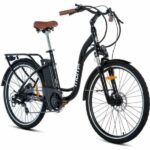 Vlo lectrique VAE de ville Moma Bikes E-Bike 28.2″, Shimano 7v, Freins a Disque Hydraulique, Batterie 36V  16Ah  Noir