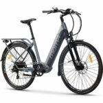 Vélo électrique VAE de ville Moma Bikes Ebike-28 Pro, Shimano 7v, Freins a Disque Hydraulique, Batterie 48V – 13Ah – Noir