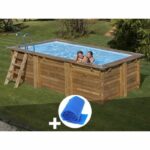 Kit piscine bois Sunbay Marbella 4,27 x 2,77 x 1,19 m + Bâche à bulles
