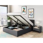 Lit coffre 140x190cm sommier inclus avec tête de lit WILLOW