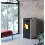 Invicta Poêle à granulés Adrano 7 Gris - Acier - 7 kW - Surface de Chauffe 30 à 85 m² - Flamme Verte 7 étoiles