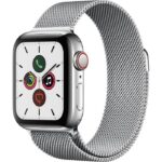 Apple Watch Series 5 Cellular 40 mm Boîtier en Acier Inoxydable avec Bracelet Milanais - S/M
