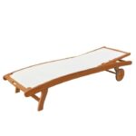 Bain de soleil en bois et textilène, lot de 2