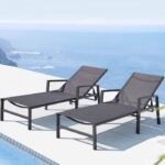 Bari - Lot de 2 transats gris foncé