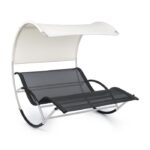 Blumfeldt The Big Easy - Chaise longue à bascule charge 350kg - Argent