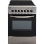 CONTINENTAL EDISON CVMC6060I - Cuisinière table vitrocéramique-4 foyers- 1700W-Four électrique- Catalyse-61L-A-L60XH85cm-Inox