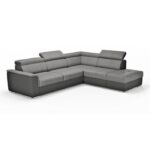 DAYTONA Canapé d'angle convertible réversible - Tissu Anthracite et gris - L 275 x P 233 x H 76 cm