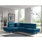 Lisbona - Canapé d'angle gauche convertible - L 252 x P 190cm Couleur - Bleu canard
