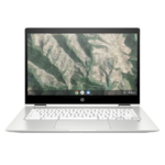 HP Chromebook x360 14b-ca0010nf Ordinateur Ultraportable Convertible et Tactile 14'' HD Blanc (Intel Pentium Silver, RAM 4 Go, eMMC 64 Go, AZERTY, Chrome OS)