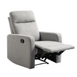 RICK Fauteuil de relaxation manuel - Tissu gris - Classique - L 76 x P 88 cm
