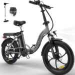HITWAY Vélo Électrique 20" Pliable - Batterie 36V - 11,2Ah - Moteur 250W - 7 Vitesses - Argent
