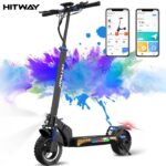 HITWAY Trottinette électrique Noir&Bleu Pliable 10" - 800W - Batterie 16.8AH avec écran LCD - APP control - Ultra Portable